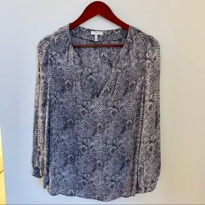 Joie Snakeskin Long-sleeve Blouse